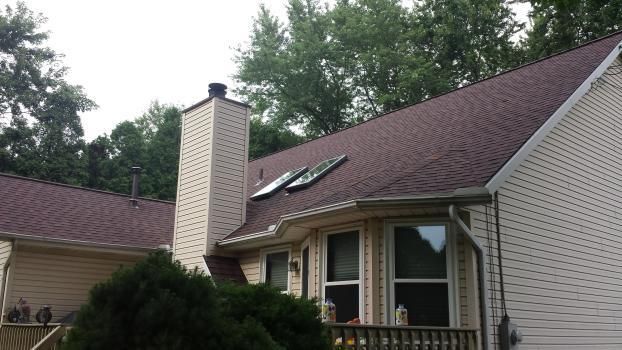 A recent reroofing company job in the Canton, OH area